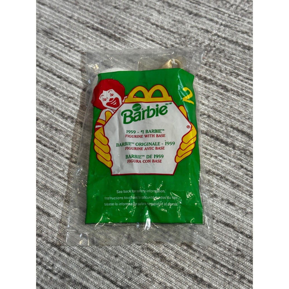 Vintage 1999 McDonalds Happy Meal Toy 1959 #1 Barbie Figurine with Base New